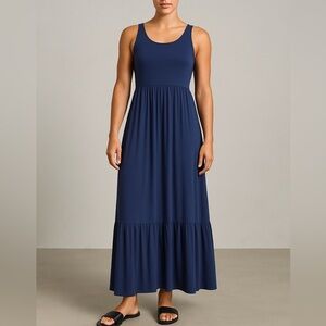 NWT LC Lauren Conrad Blue Sleeveless Maxi Dress